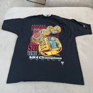 Vintage 1990s Chicago bulls 6 rings championship tee Size XL